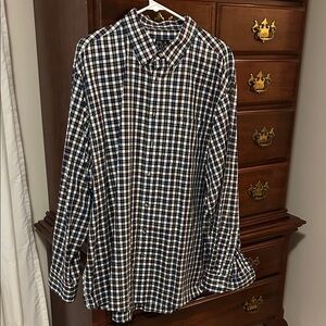 Jos. A. Bank Navy, White and Black Plaid Button-Down Shirt